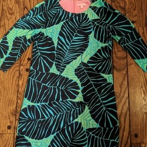 Lilly Pulitzer leaf print shift dress sz8